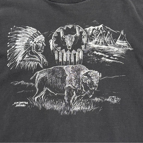 Vintage Faded Bison Animal Print Shirt ! - Picture 2 of 5